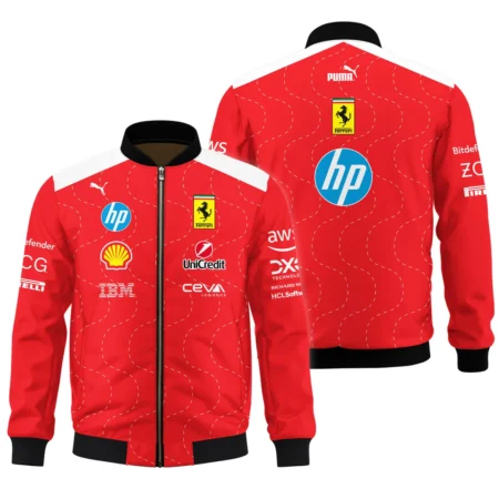 2025 Monza GP Racing Suit Ferrari F1 Bomber BLVAFRR281125A2BB - F1 Fan Gear