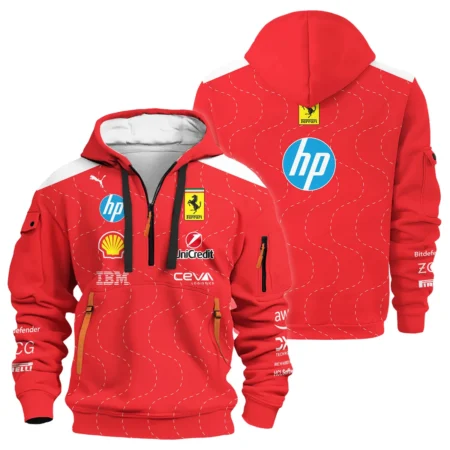 2025 Monza GP Racing Suit Ferrari F1 Hoodie Half Zip BLVAFRR281125A2HDF - Racing Lifestyle Clothing
