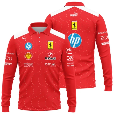 2025 Monza GP Racing Suit Ferrari F1 Long Polo Shirt BLVAFRR281125A2LPL - Trackside Outfit
