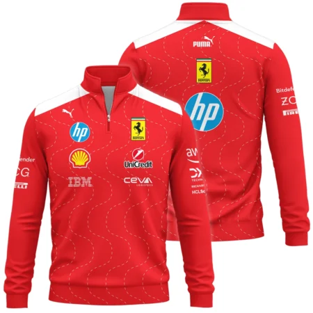 2025 Monza GP Racing Suit Ferrari F1 Quarter-Zip Sweatshirt BLVAFRR281125A2QZS - Motorsport Lifestyle Wear