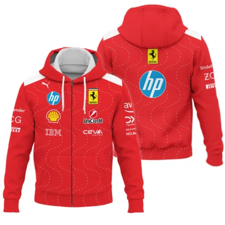 2025 Monza GP Racing Suit Ferrari F1 Zipper Hoodie BLVAFRR281125A2ZHD - F1 Fan Gear