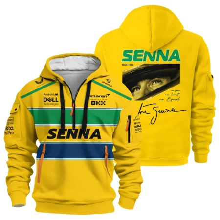 Ayrton Senna x McLaren Hoodie Half Zipper For Fans - Race Day Design