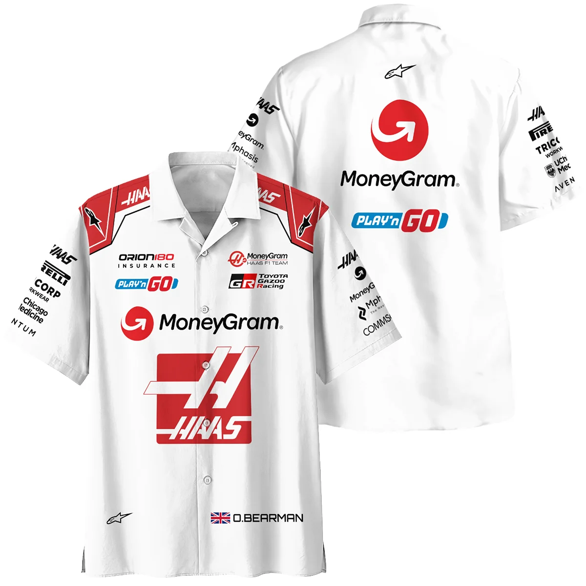2025 Oliver Bearman Race Suit Haas F1 Team - Hawaiian Shirt BLOB151125A2HW - F1 Fan Gear