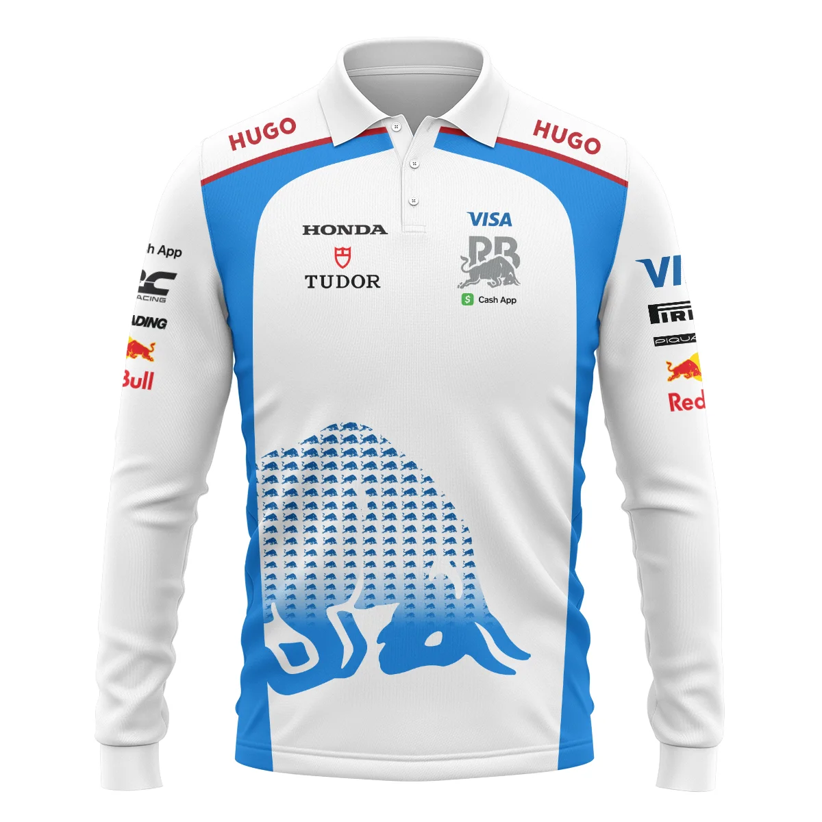 2025 Racing Bulls F1 Team Suit Long Polo Shirt BLVA110725A01RCBLPL - Image 2