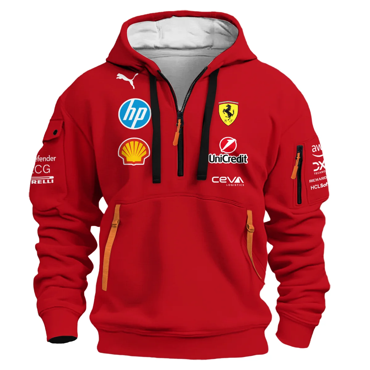 2025 Scuderia Ferrari F1 Edition Hoodie Half Zipper BLFRR4625A3HDF - Image 2