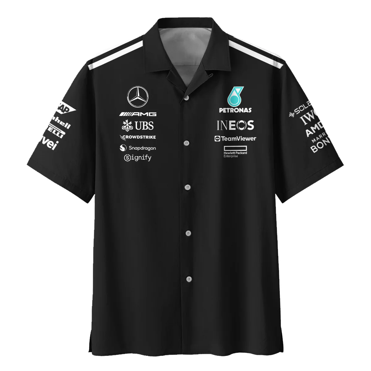 2025 Team Mercedes-AMG Petronas F1 Hawaiian Shirt All Over Prints BLMER6525A1HW - Image 2