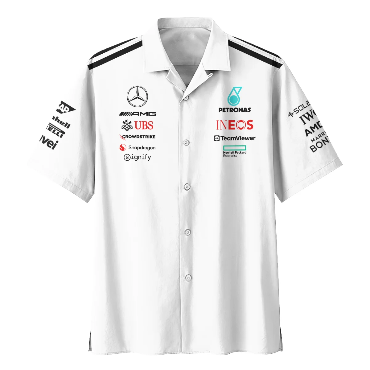2025 Team Mercedes-AMG Petronas F1 Hawaiian Shirt All Over Prints BLMER6525A2HW - Image 2