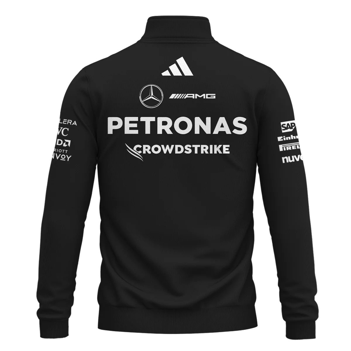 2025 Team Mercedes-AMG Petronas F1 Quarter-Zip Sweatshirt All Over Prints BLMER6525A1QTZ - Image 3