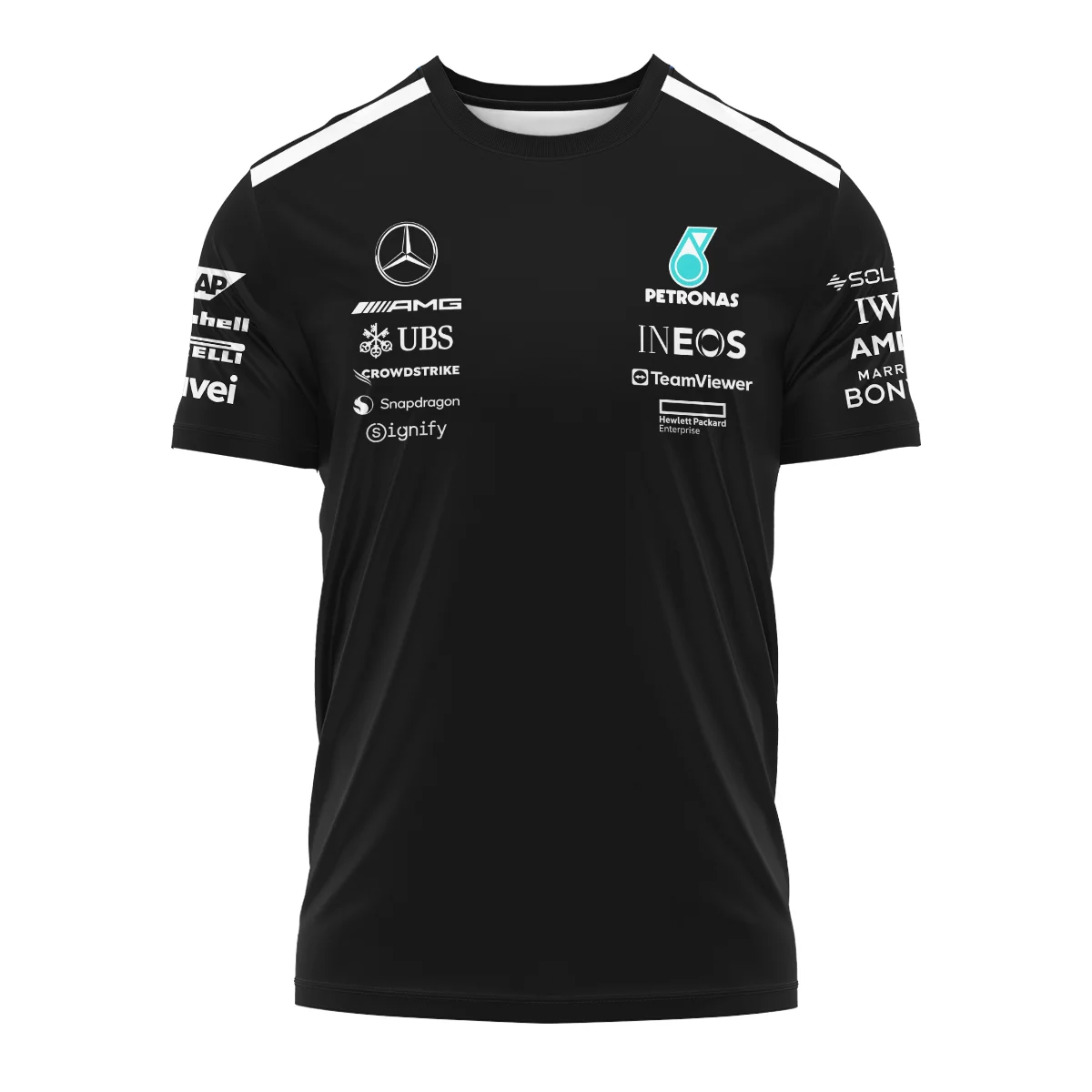 2025 Team Mercedes-AMG Petronas F1 T-Shirt All Over Prints BLMER6525A1TS - Image 2