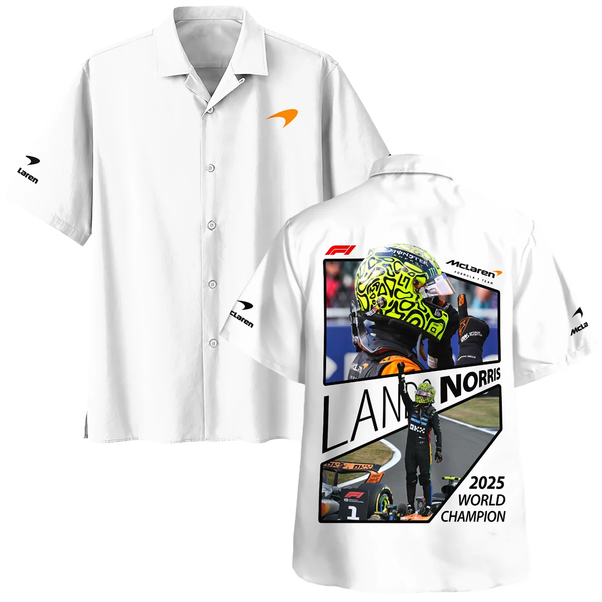 2025 WDC Lando Norris McLaren F1 Team Hawaiian Shirt BLNRWDCA4HW - Trackside Outfit