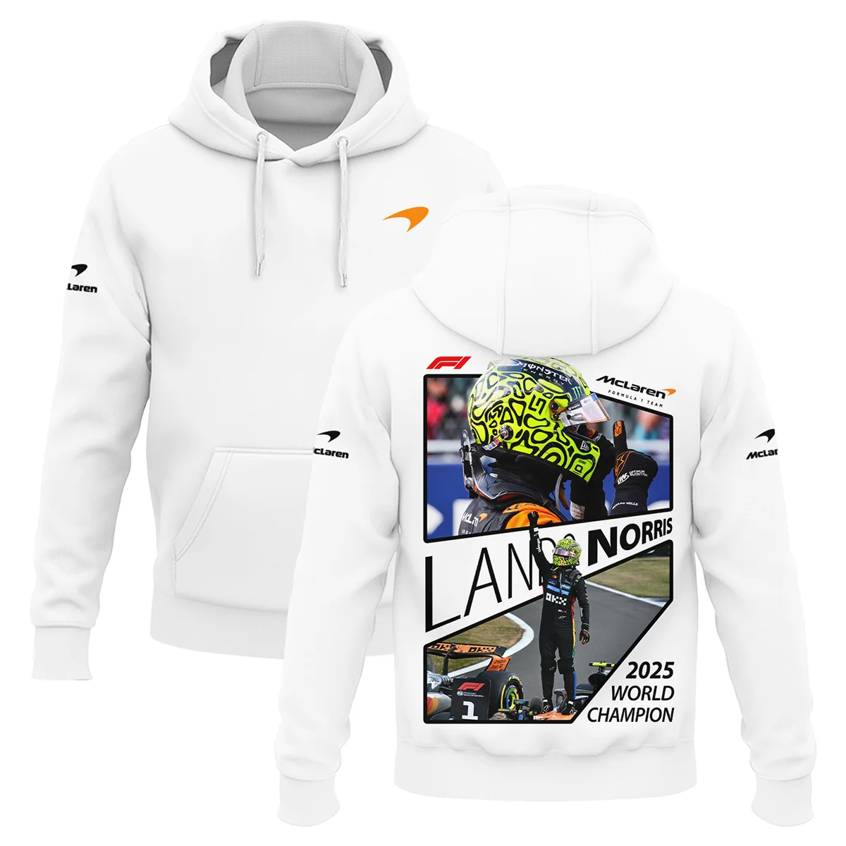 2025 WDC Lando Norris McLaren F1 Team Hoodie BLNRWDCA4HD - Formula Racing Apparel