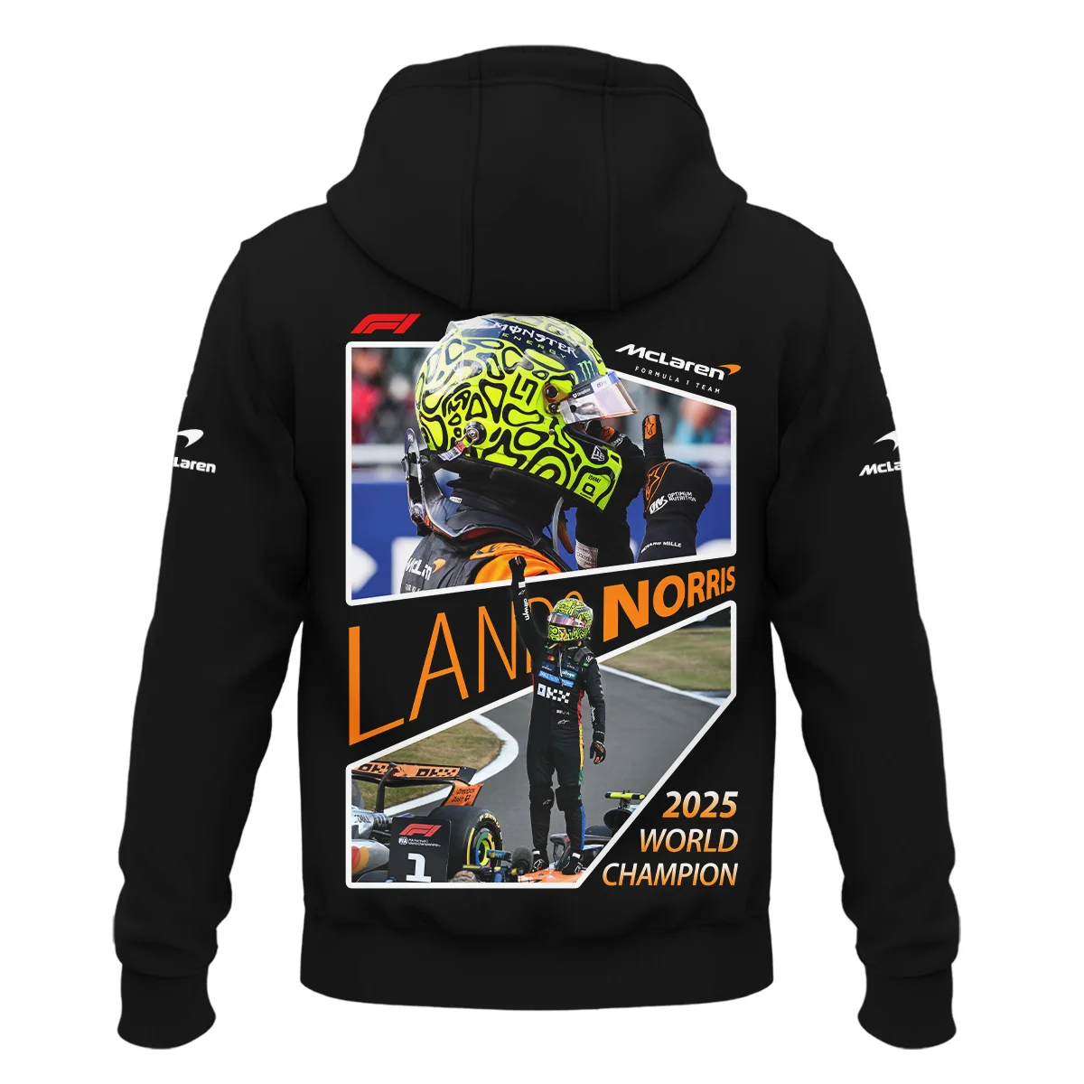 2025 WDC Lando Norris McLaren F1 Team Zipper Hoodie BLNRWDCA5ZHD - Image 3