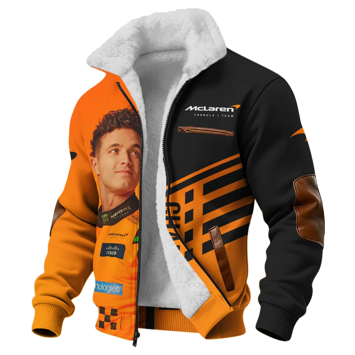 2025 World Champion Lando Norris McLaren F1 Team Fleece Jacket BLNRWDCA3FJ - Image 2