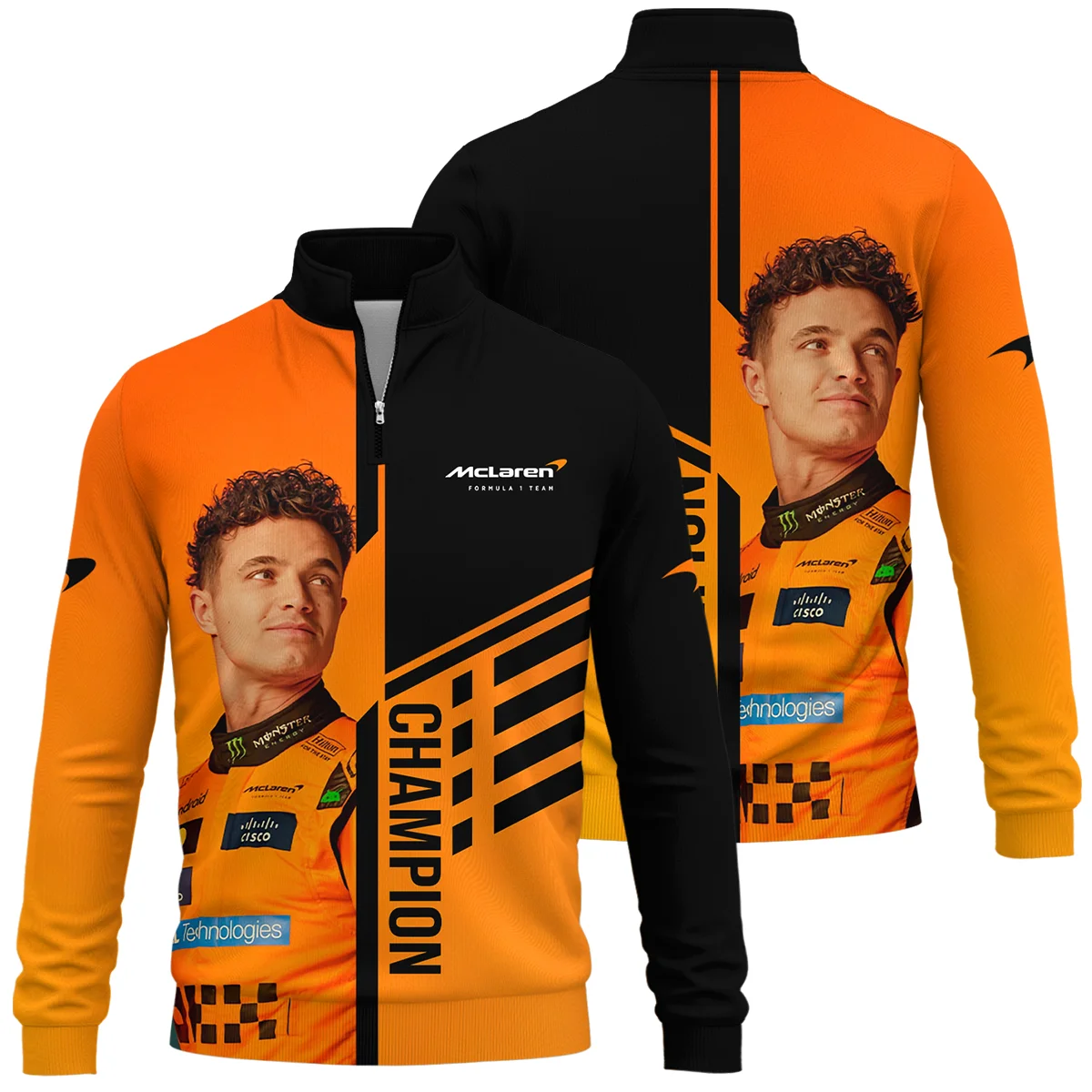 2025 World Champion Lando Norris McLaren F1 Team Quarter-Zip Sweatshirt BLNRWDCA3QZS - Race Day Outfit