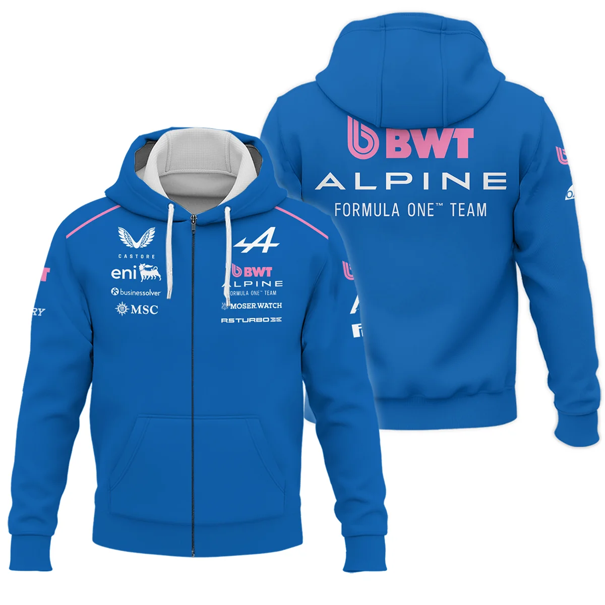 2026 Alpine F1 Teamwear Zipper Hoodie BLVAALP020226A01ZHD - Formula Racing Apparel