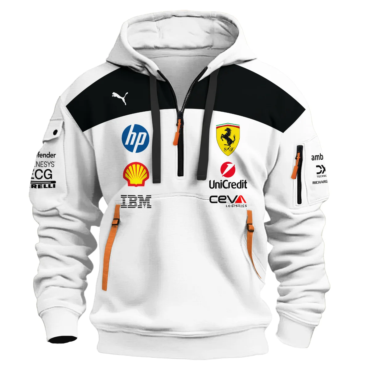 2026 Ferrari F1 Teamwear Hoodie Half Zip BLVAFRR2226A6HDF - Image 2