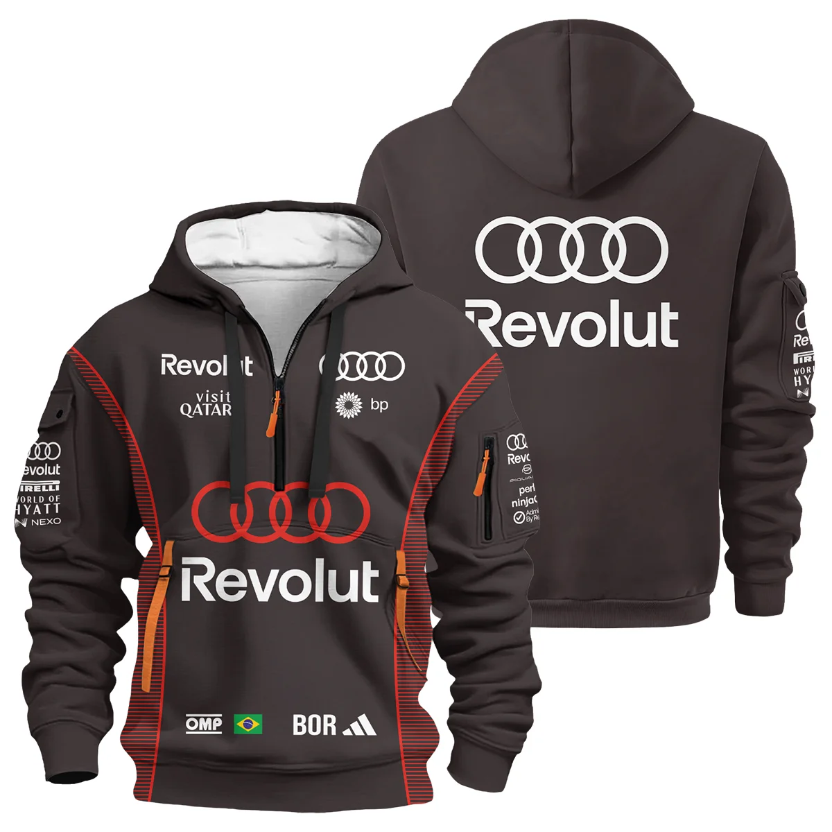2026 Gabriel Bortoleto Audi F1 Teamwear For Fans Hoodie Half Zip BLVAAUDI230125A02HDF - Motorsport Lifestyle Wear