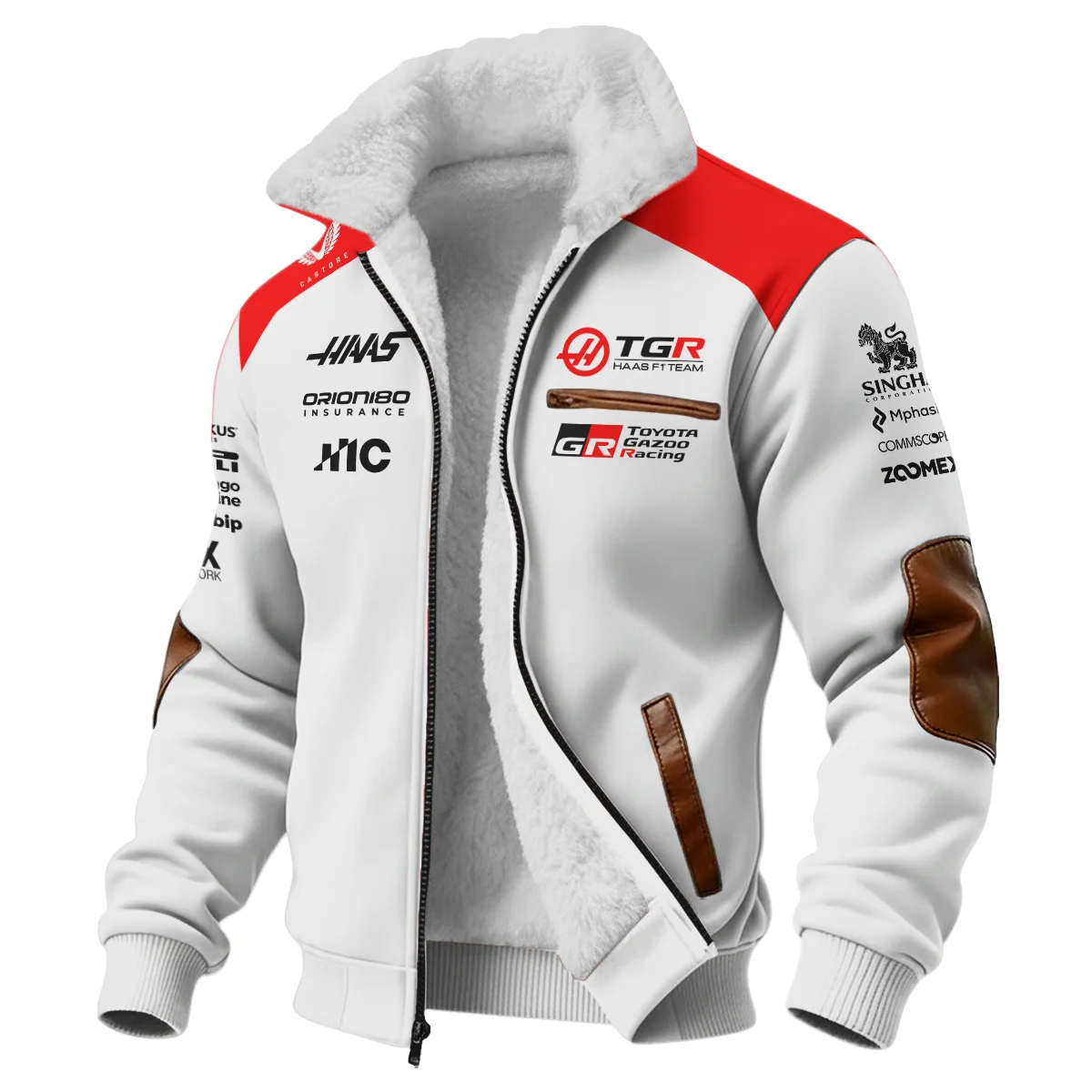 2026 Haas F1 Teamwear Fleece Jacket BLVAHAAS9226A2FJ - White - Image 2