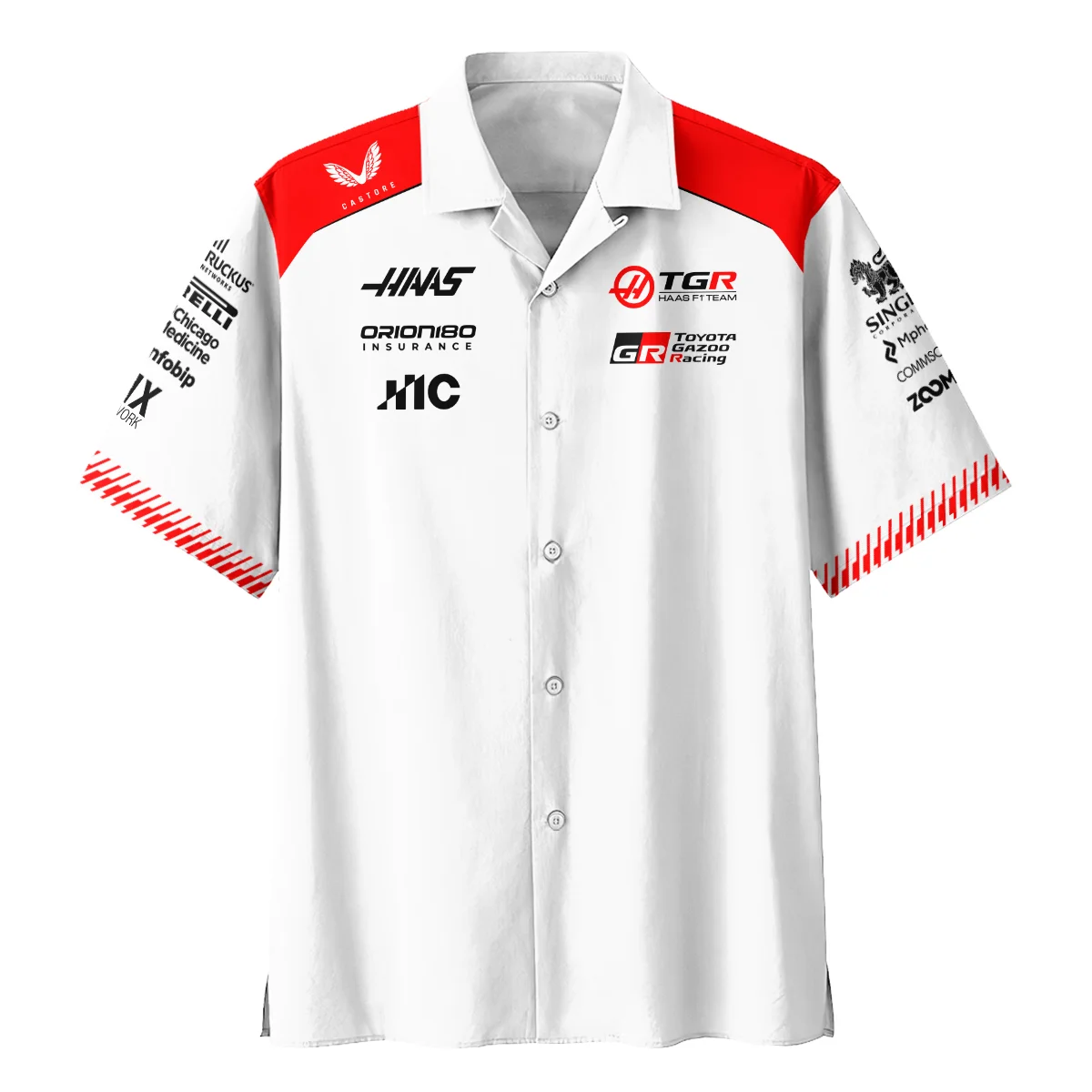 2026 Haas F1 Teamwear Hawaiian Shirt BLVAHAAS9226A2HW - White - Image 2