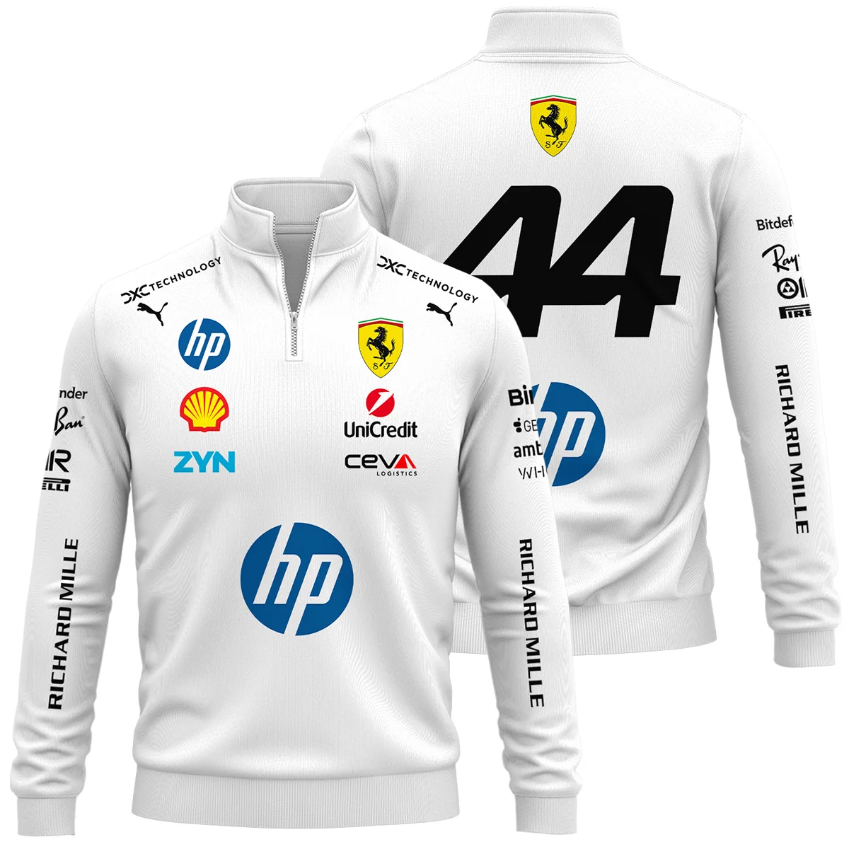 2026 Hamilton 44 Ferrari F1 Teamwear Quarter Zip Sweatshirt BLVAFRR2226A4QZS - Motorsport Apparel