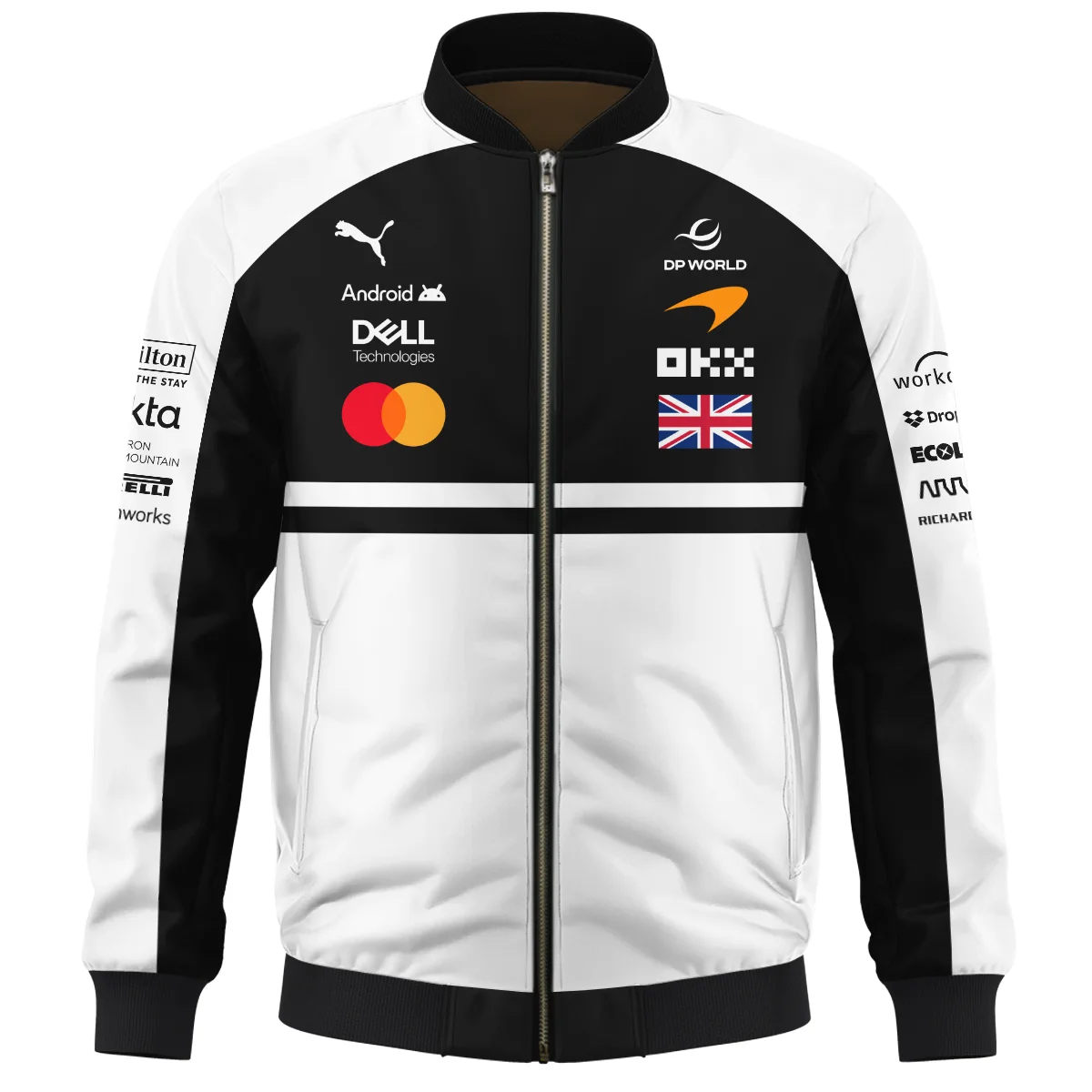2026 Lando Norris McLaren F1 Teamwear Bomber BLNR26126A2BB - White - Image 2