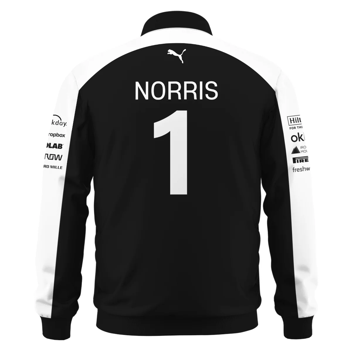 2026 Lando Norris McLaren F1 Teamwear Bomber BLNR26126A2BB - White - Image 3