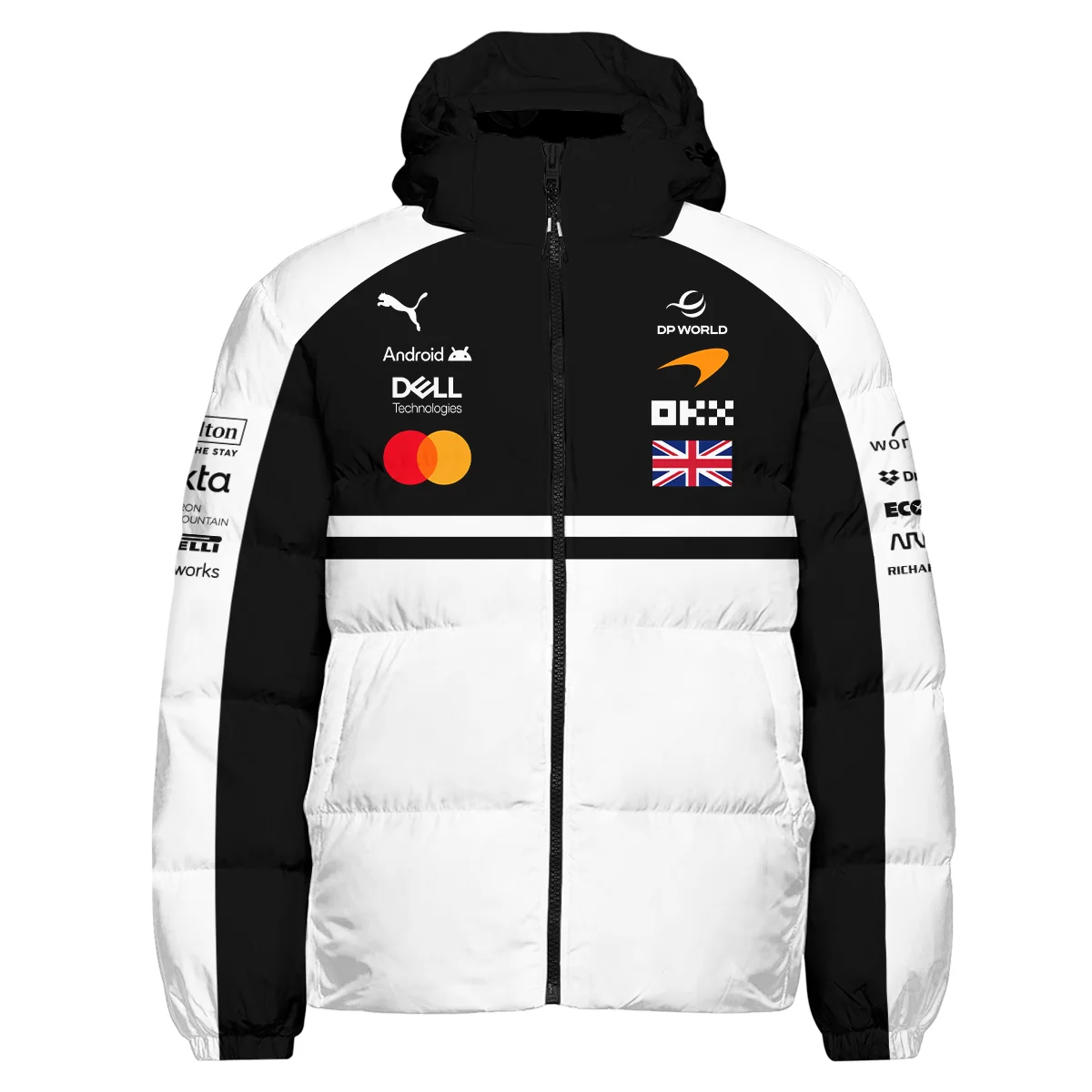 2026 Lando Norris McLaren F1 Teamwear Down & Puffer Jackets BLNR26126A2HCJ - White - Image 2
