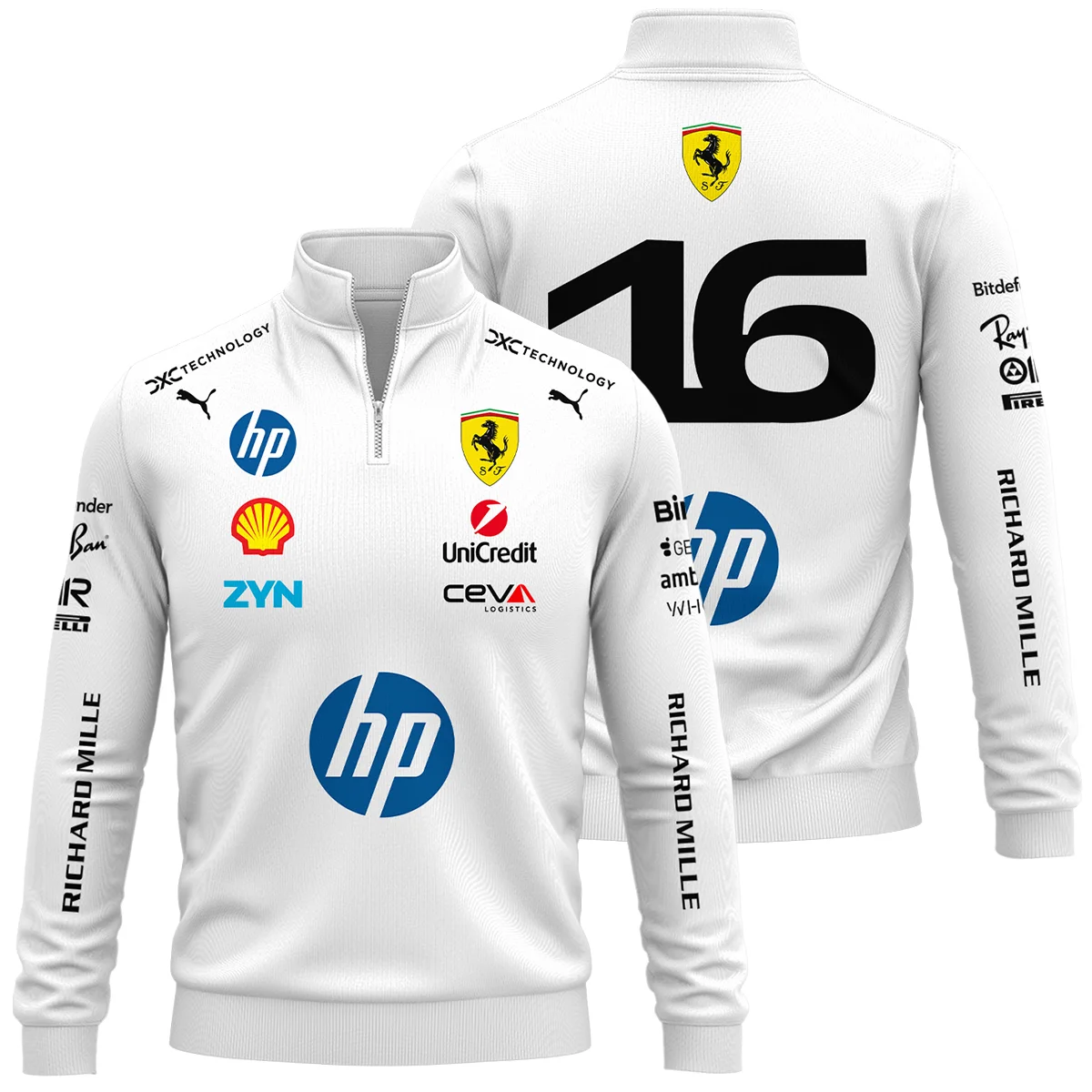 2026 Leclerc 16 Ferrari F1 Teamwear Quarter Zip Sweatshirt BLVAFRR2226A2QZS