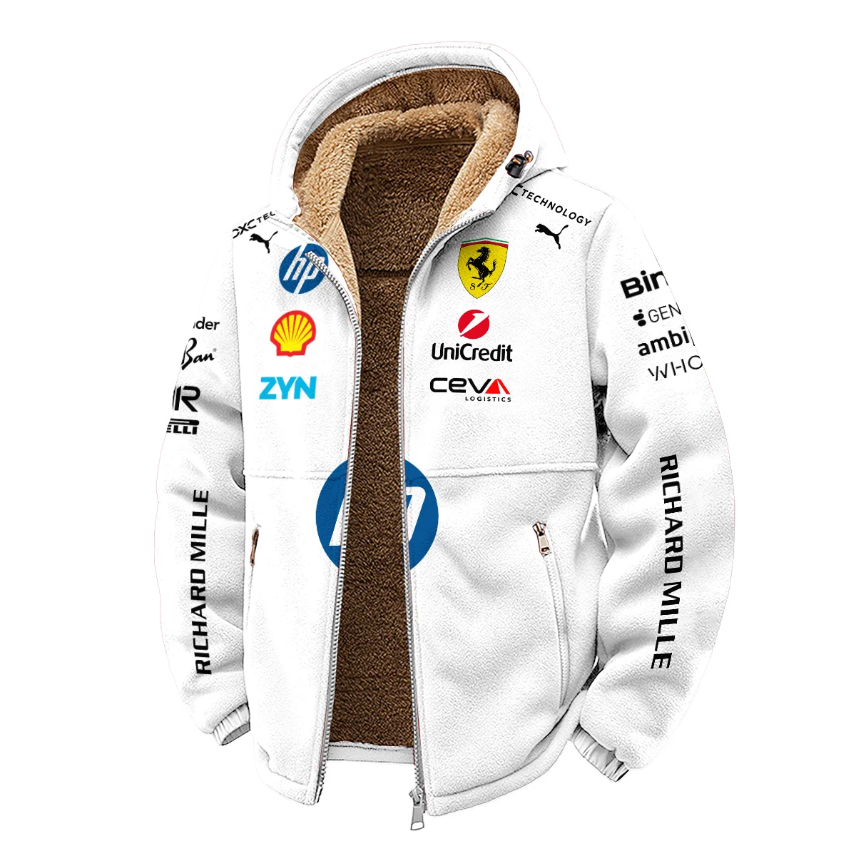 2026 Leclerc 16 Ferrari F1 Teamwear Winter Fleece Jacket BLVAFRR2226A2WFJ - Image 2