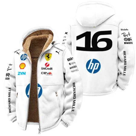 2026 Leclerc 16 Ferrari F1 Teamwear Winter Fleece Jacket BLVAFRR2226A2WFJ - Formula Racing Apparel