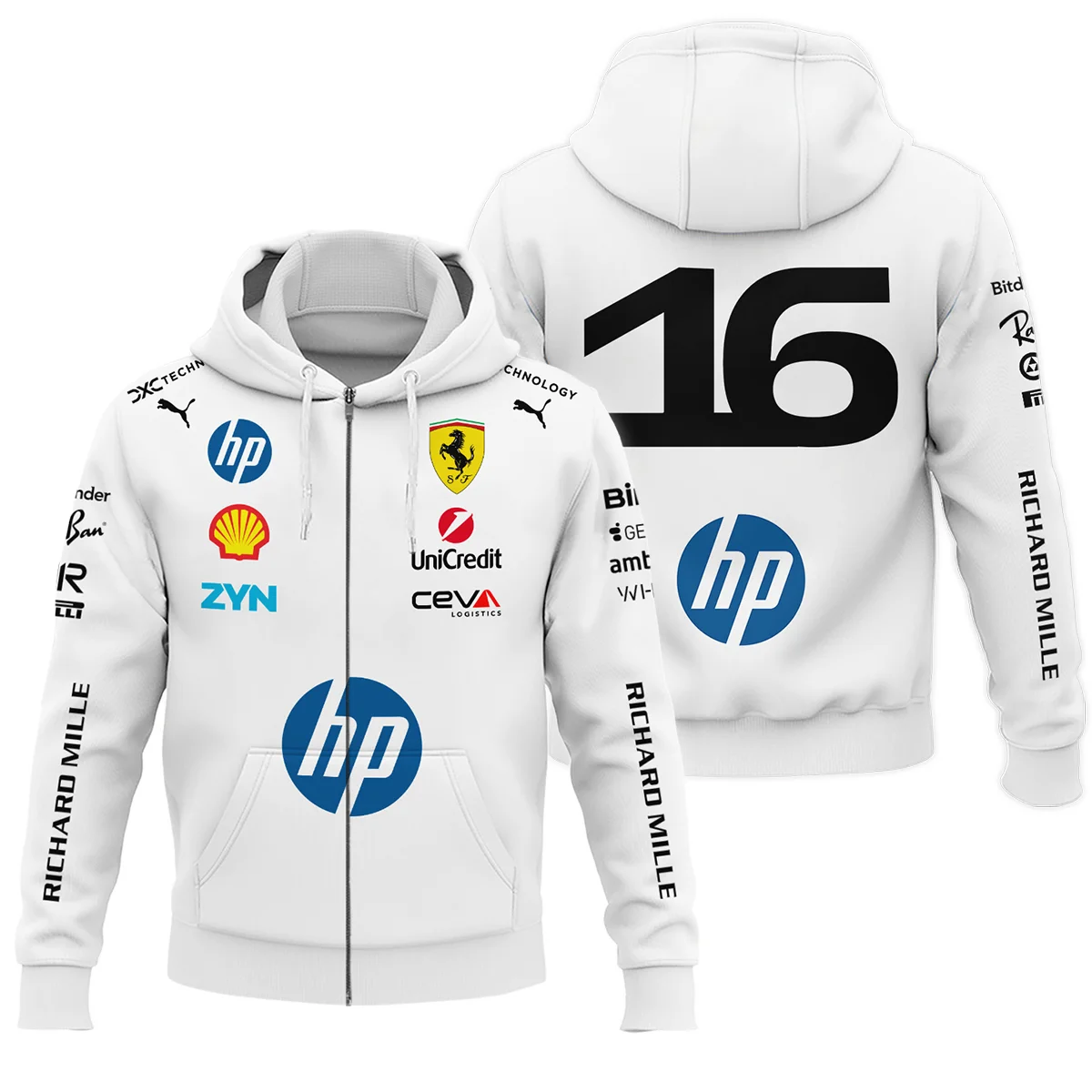 2026 Leclerc 16 Ferrari F1 Teamwear Zipper Hoodie BLVAFRR2226A2ZHD
