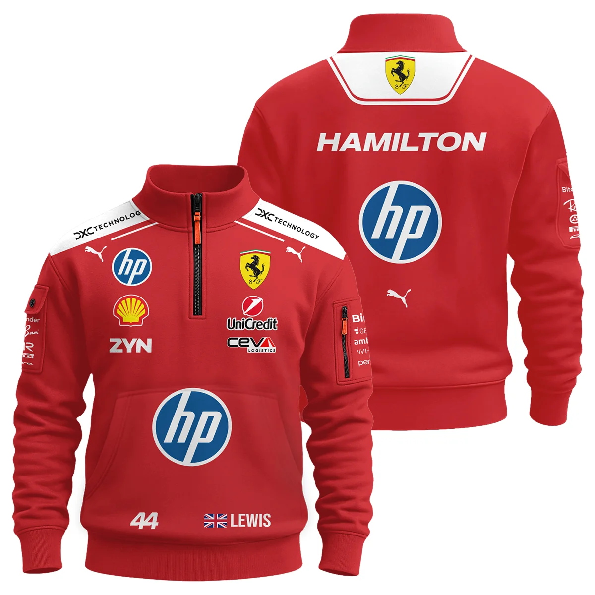 2026 Lewis Hamilton Ferrari F1 Teamwear Sweatshirt Zipper BLVAFRR2226A3SHZ - Race Day Design