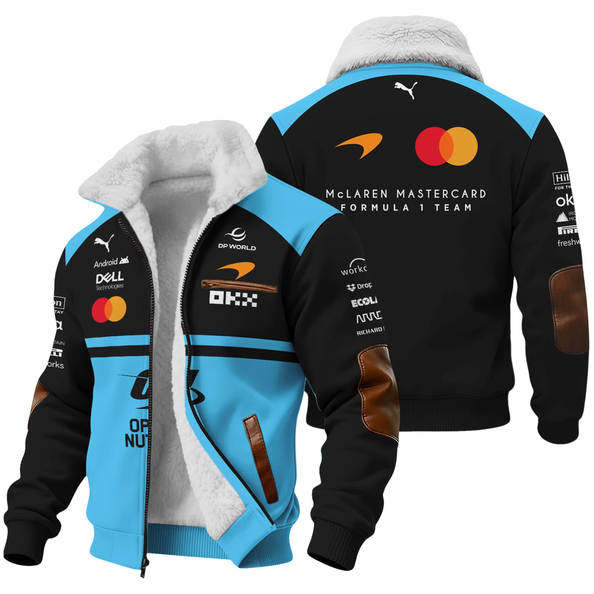 2026 McLaren F1 Teamwear For Fans Fleece Jacket BLMCL25126A3FJ - Cyan - F1 Fan Gear