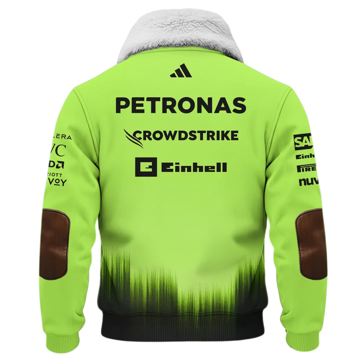 2026 Mercedes F1 Teamwear Fleece Jacket BLVAMER1226A5FJ - Green - Image 3