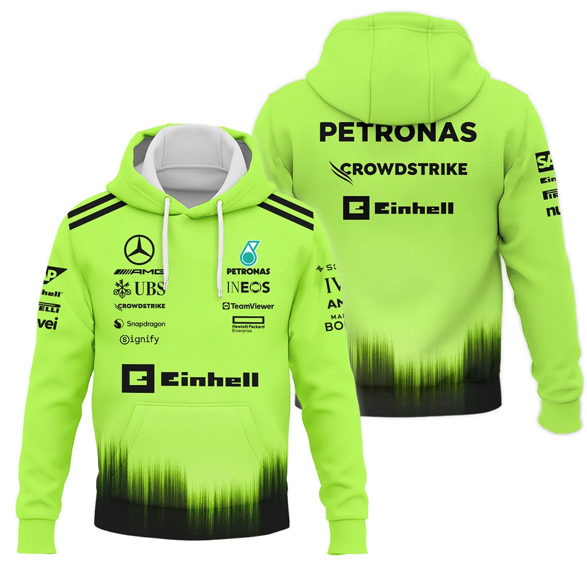 2026 Mercedes F1 Teamwear Hoodie BLVAMER1226A5HD - Green - Trackside Outfit