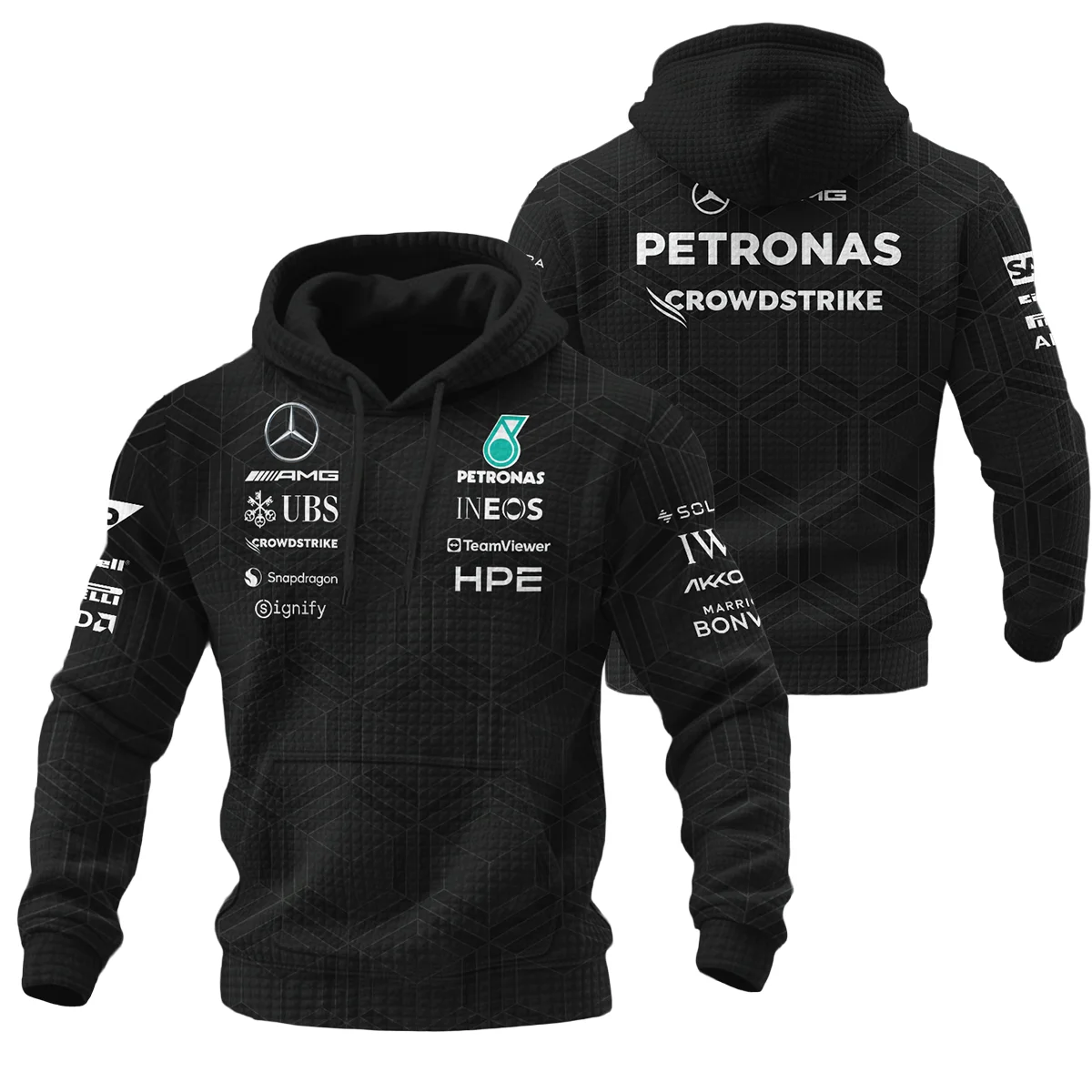 2026 Mercedes F1 Teamwear Hoodie Quilted Waffle BLVAMER1226A1HQW - Motorsport Apparel