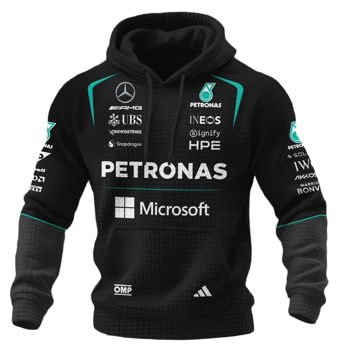 2026 Mercedes F1 Teamwear Hoodie Quilted Waffle BLVAMER1226A4HQW - Image 2