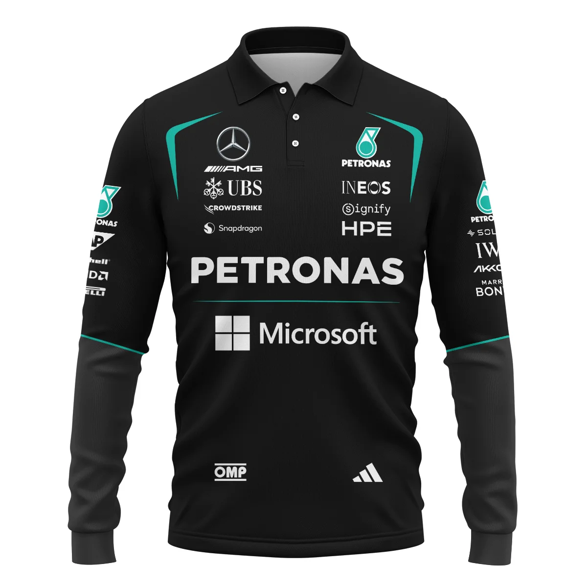 2026 Mercedes F1 Teamwear Long Polo Shirt BLVAMER1226A4LPL - Image 2