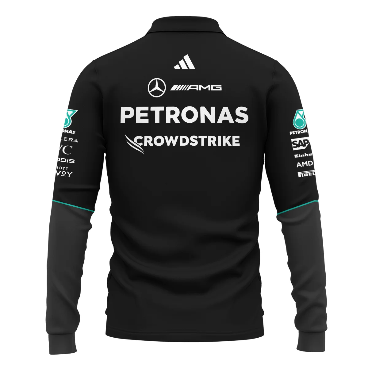 2026 Mercedes F1 Teamwear Long Polo Shirt BLVAMER1226A4LPL - Image 3