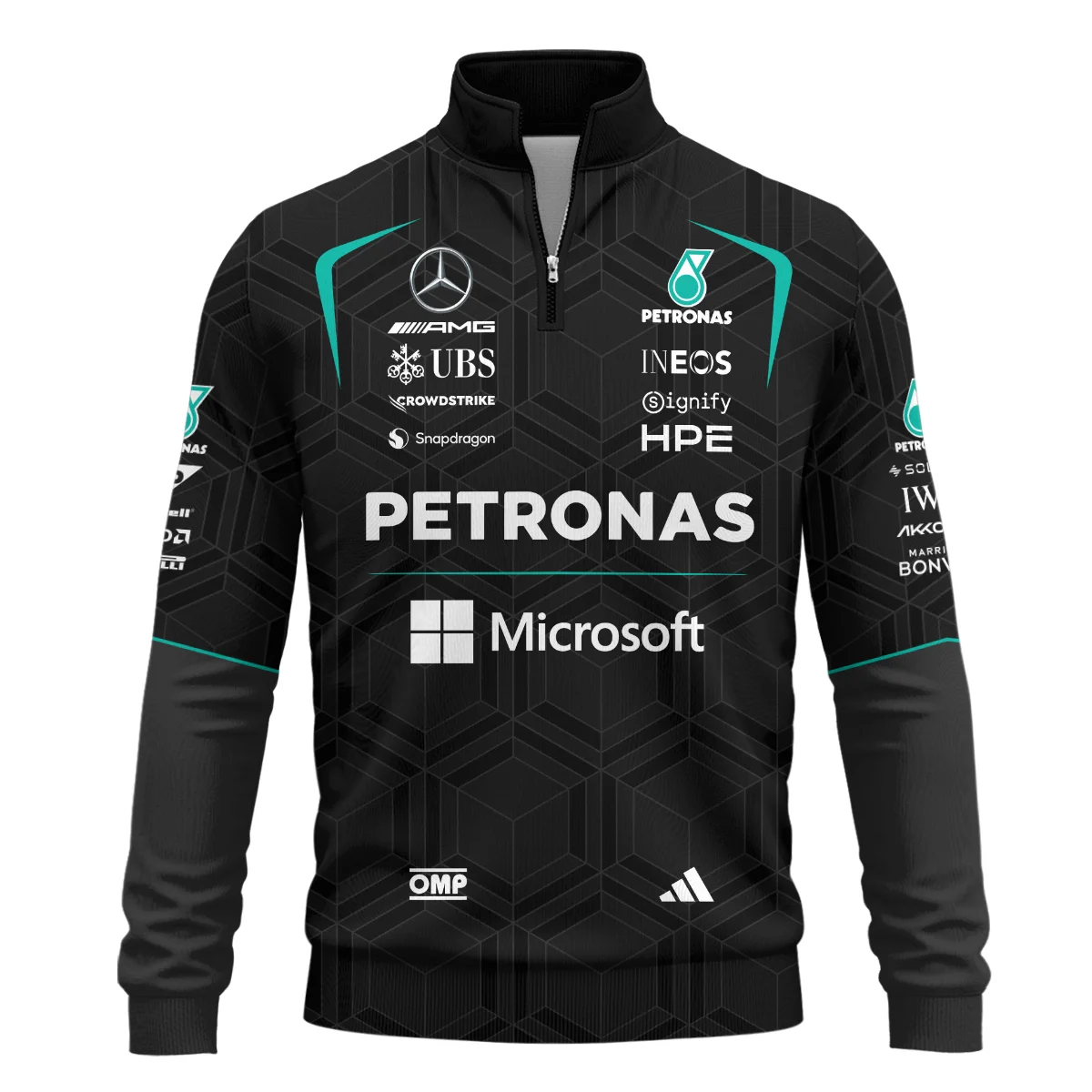 2026 Mercedes F1 Teamwear Quarter Zip Sweatshirt BLVAMER1226A3QZS - Image 2