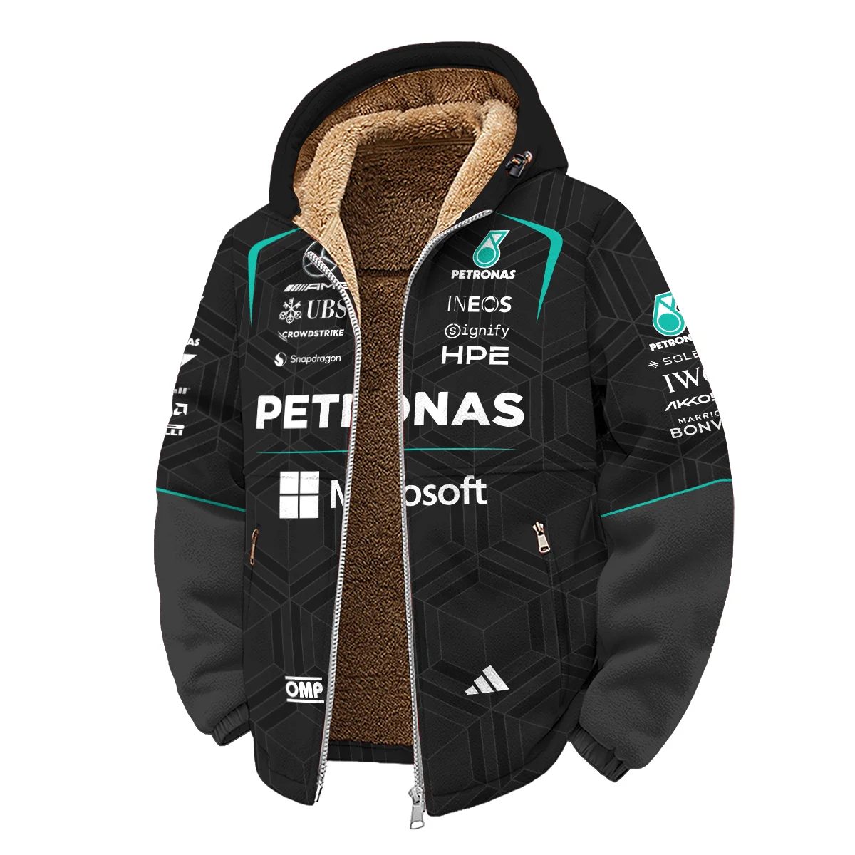 2026 Mercedes F1 Teamwear Winter Fleece Jacket BLVAMER1226A3WFJ - Image 2