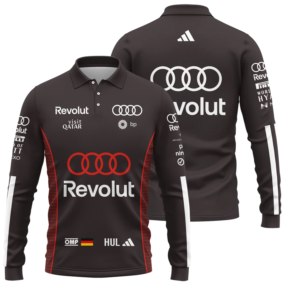 2026 Nico Hulkenberg Audi F1 Teamwear For Fans Long Polo Shirt BLVAAUDI230125A01LPL - Motorsport Lifestyle Wear
