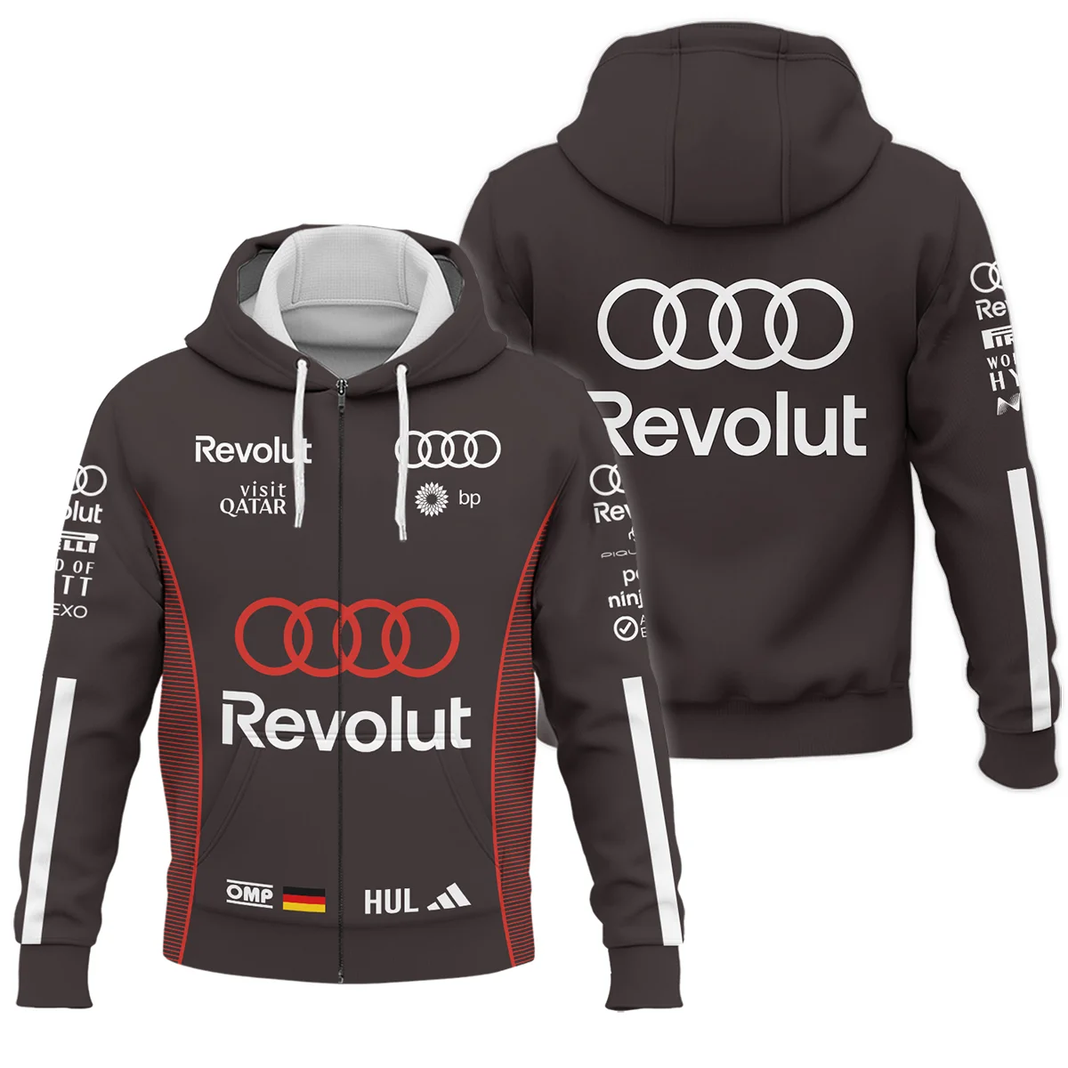 2026 Nico Hulkenberg Audi F1 Teamwear For Fans Zipper Hoodie BLVAAUDI230125A01ZHD - Race Day Outfit