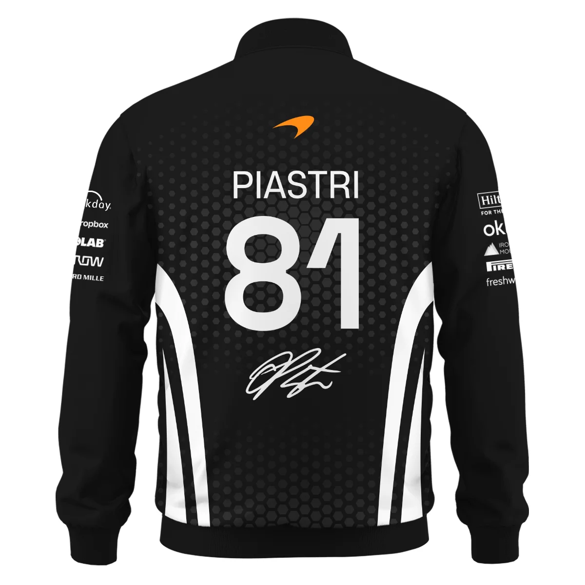 2026 Oscar Piastri McLaren F1 Teamwear Bomber BLOP26226A2BB - White - Image 3