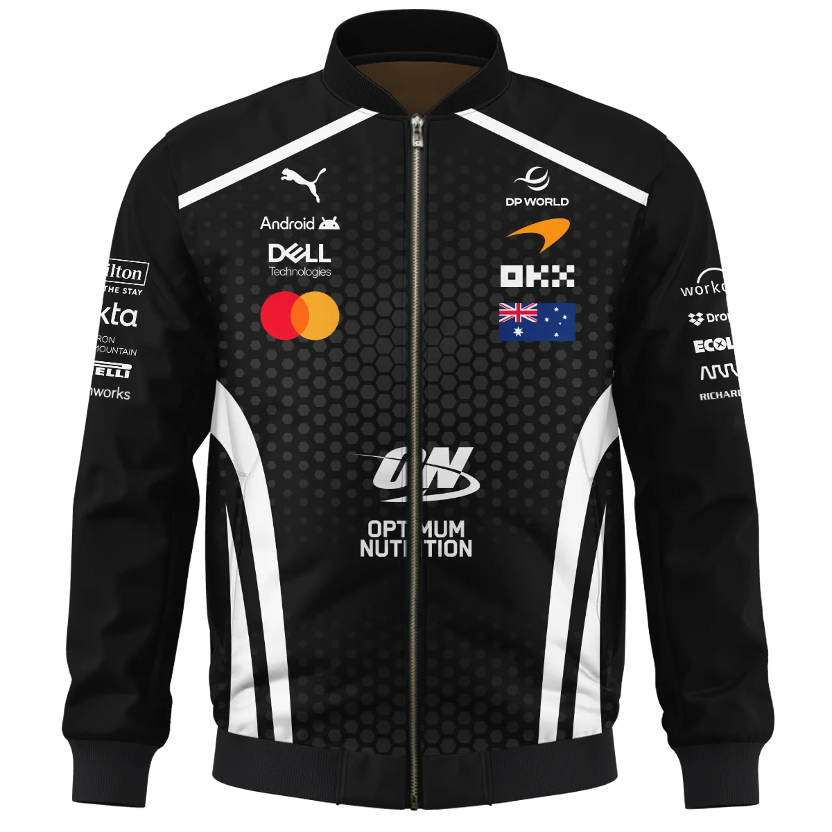 2026 Oscar Piastri McLaren F1 Teamwear Bomber BLOP26226A2BB - White - Image 2