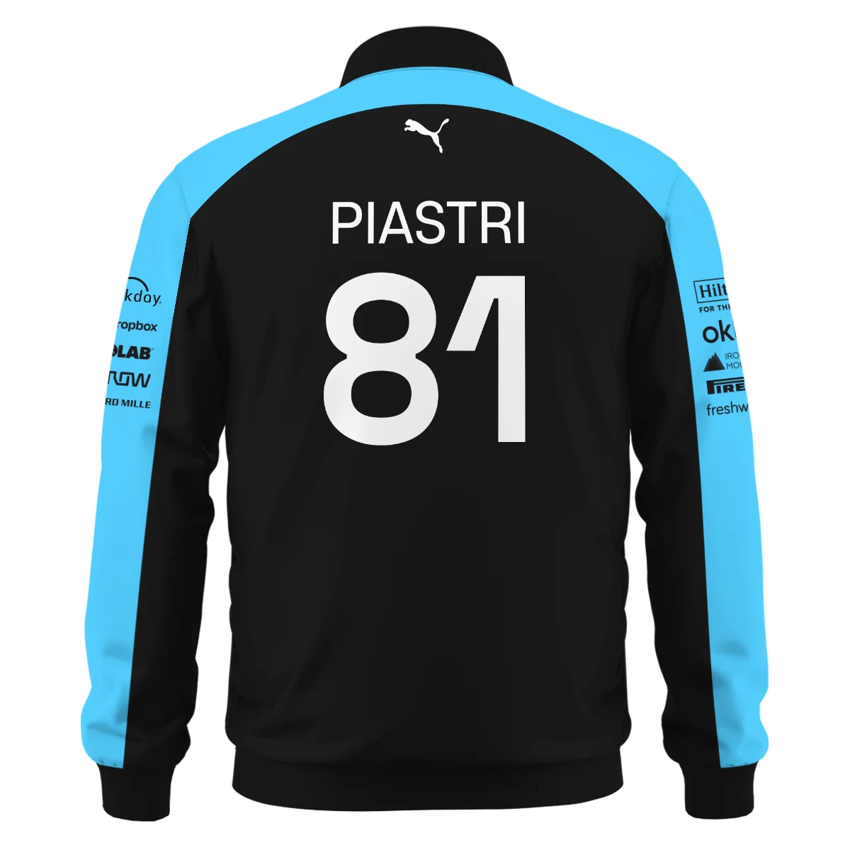 2026 Oscar Piastri McLaren F1 Teamwear Bomber BLOP4226A3BB - Cyan - Image 3