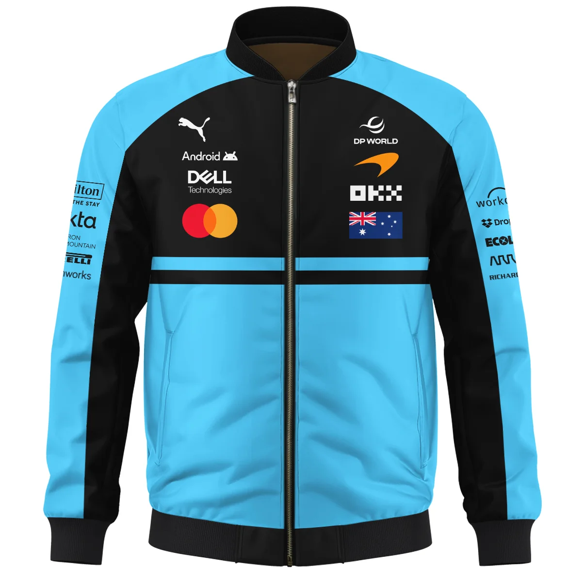 2026 Oscar Piastri McLaren F1 Teamwear Bomber BLOP4226A3BB - Cyan - Image 2