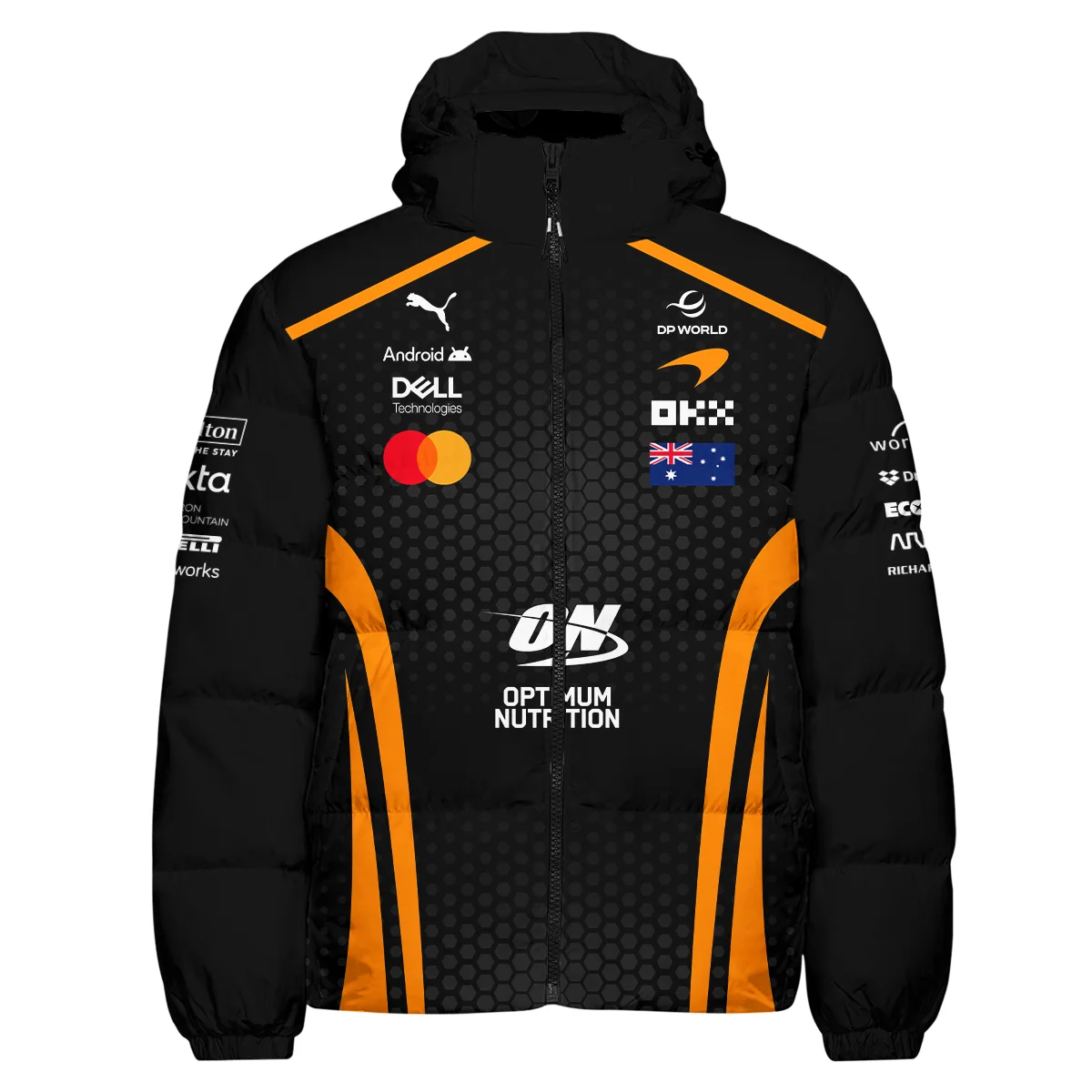 2026 Oscar Piastri McLaren F1 Teamwear Down & Puffer Jackets BLOP26226A1HCJ - Orange - Image 2