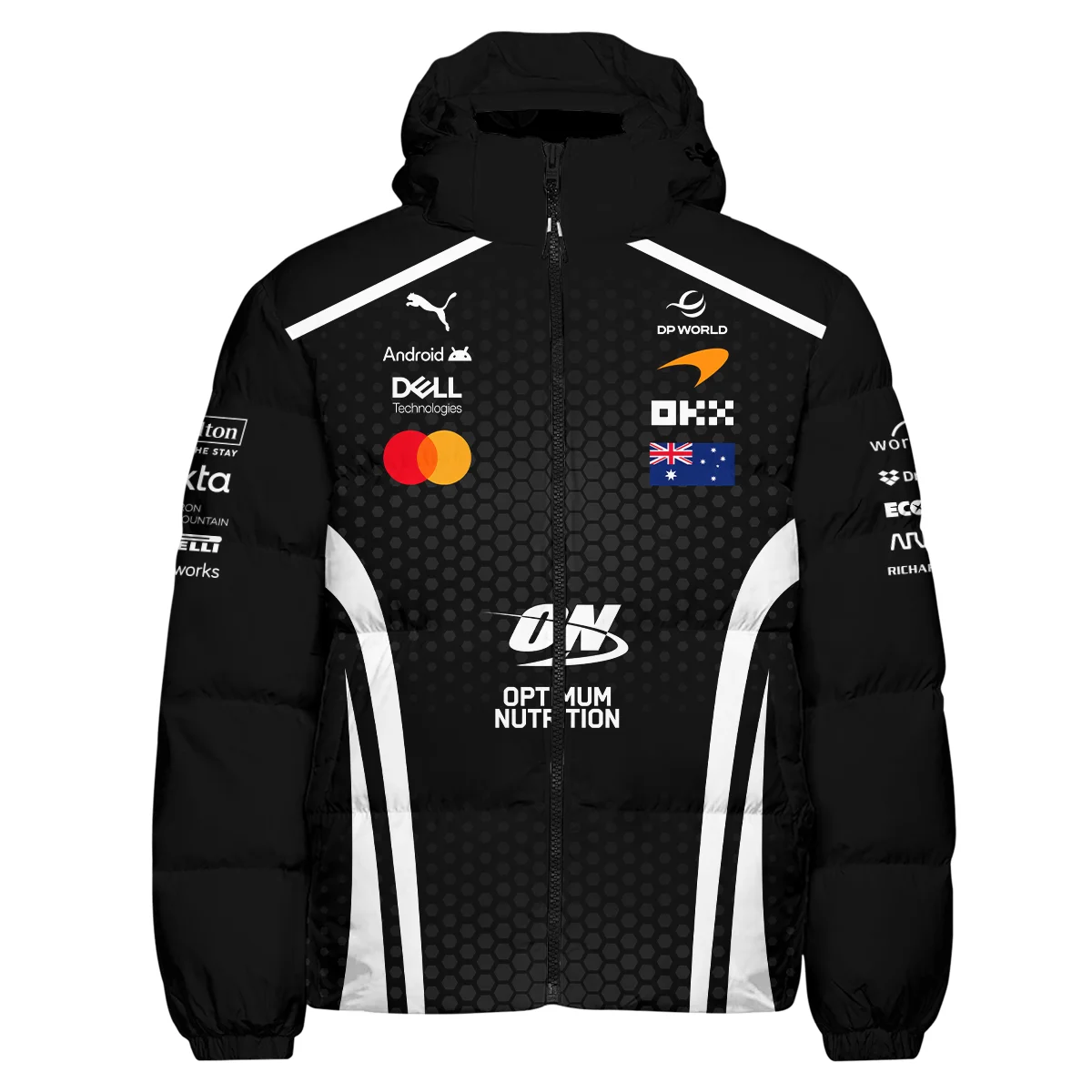 2026 Oscar Piastri McLaren F1 Teamwear Down & Puffer Jackets BLOP26226A2HCJ - White - Image 2