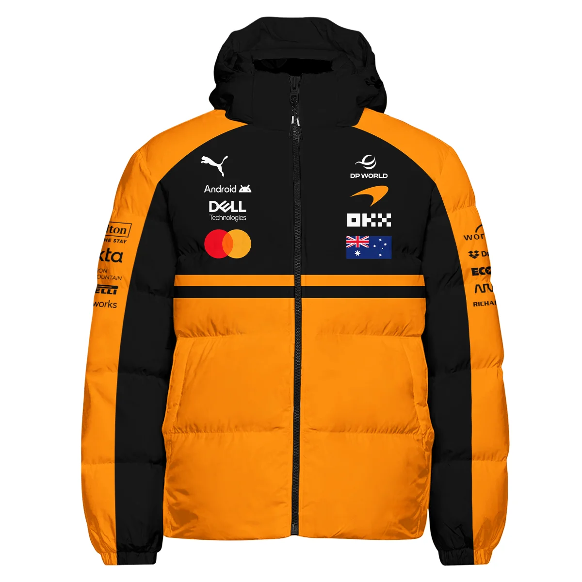2026 Oscar Piastri McLaren F1 Teamwear Down & Puffer Jackets BLOP4226A1HCJ - Orange - Image 2